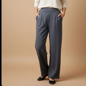 Max Studio women's wide-leg pants High Rise Pleated slash pockets stretch S.